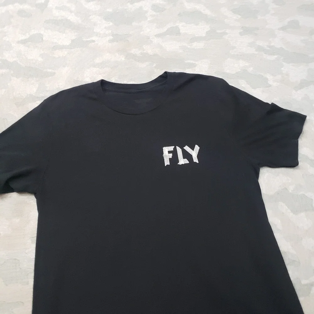 Fly Racing Shirt Mens Medium Black Short Sleeve Motorcross